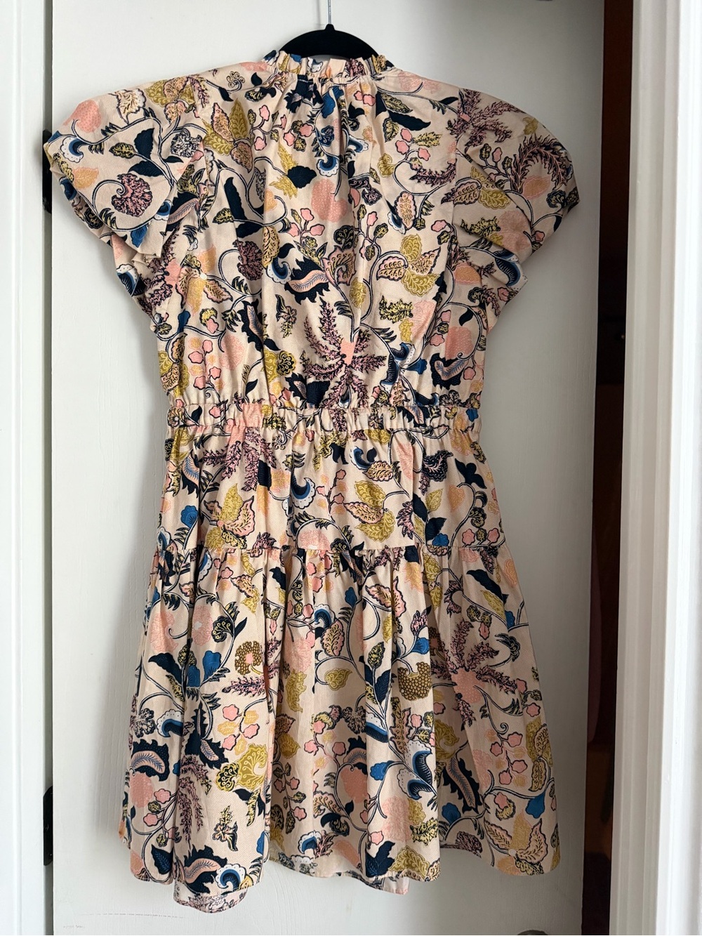 NWT Size 4 Ulla Johnson Pink Paisley Mini Dress with Navy & Mustard Accents - Picture 7 of 8